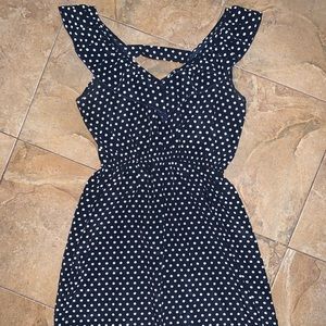 Navy blue poka dot dress